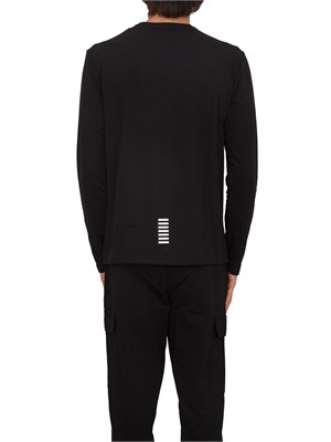 EA7 EMPORIO ARMANI T-shirt nero Ea7 a maniche lunghe in jersey stretch in UOMO