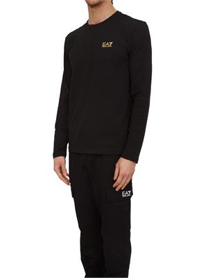 EA7 EMPORIO ARMANI T-shirt nero Ea7 a maniche lunghe in jersey stretch in UOMO