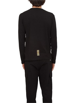 EA7 EMPORIO ARMANI T-shirt nero Ea7 a maniche lunghe in jersey stretch in UOMO