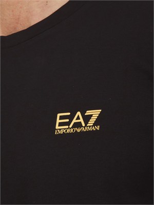 EA7 EMPORIO ARMANI T-shirt nero Ea7 a maniche lunghe in jersey stretch in UOMO
