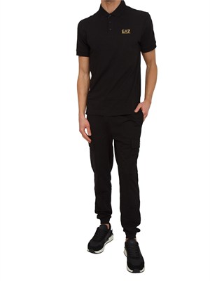 Polo EA7 Emporio Armani in cotone nero in UOMO