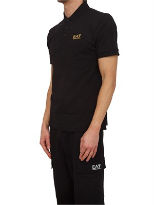 Polo EA7 Emporio Armani in cotone nero in UOMO