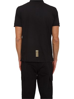Polo EA7 Emporio Armani in cotone nero in UOMO