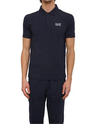 Polo EA7 Emporio Armani in cotone blu in UOMO