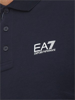 Polo EA7 Emporio Armani in cotone blu in UOMO