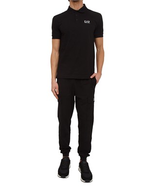 Polo EA7 Emporio Armani in cotone nero in UOMO