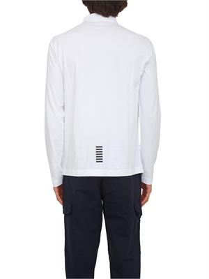 Polo uomo EA7 Emporio Armani in cotone stretch bianco in UOMO
