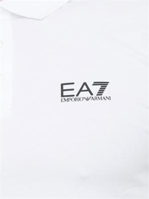 Polo uomo EA7 Emporio Armani in cotone stretch bianco in UOMO