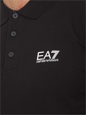 Polo uomo EA7 Emporio Armani in cotone stretch nero in UOMO