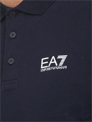 Polo uomo EA7 Emporio Armani in cotone stretch blu in UOMO