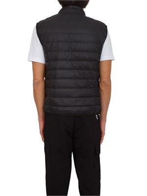 Gilet EA7 Emporio Armani in piuma d'oca e tessuto tecnico nero in UOMO