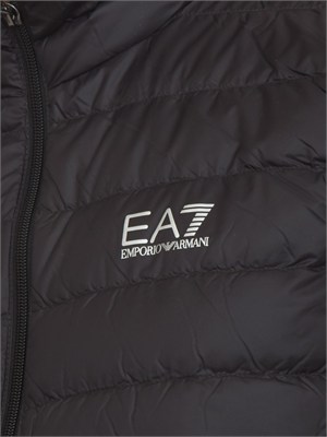 Gilet EA7 Emporio Armani in piuma d'oca e tessuto tecnico nero in UOMO