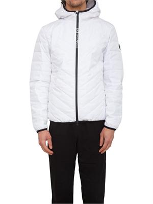 Piumino EA7 Emporio Armani in piuma d'oca e tessuto tecnico bianco in UOMO