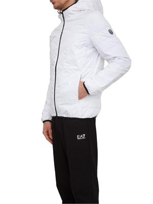 Piumino EA7 Emporio Armani in piuma d'oca e tessuto tecnico bianco in UOMO