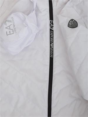 Piumino EA7 Emporio Armani in piuma d'oca e tessuto tecnico bianco in UOMO