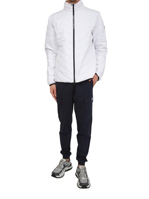 Piumino EA7 Emporio Armani in piuma d'oca e tessuto tecnico bianco in UOMO