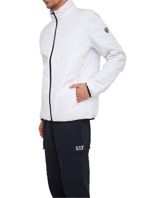 Piumino EA7 Emporio Armani in piuma d'oca e tessuto tecnico bianco in UOMO