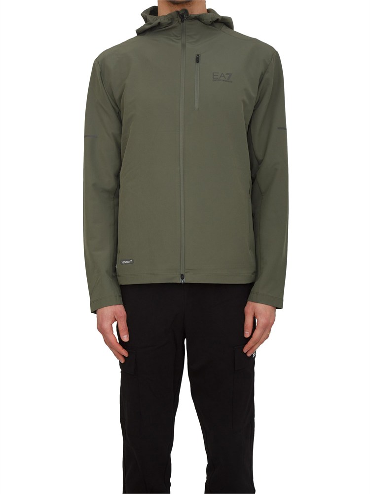 Felpa EA7 Emporio Armani in tessuto tecnico VENTUS7 verde