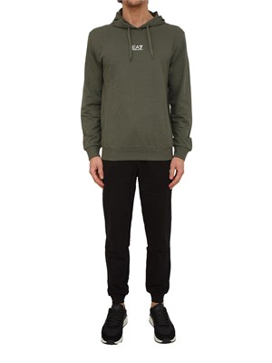 EA7 EMPORIO ARMANI Tuta sportiva verde EA7 Core Identity in cotone in UOMO