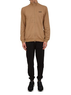 EA7 EMPORIO ARMANI Tuta sportiva beige EA7 Core Identity in cotone in UOMO