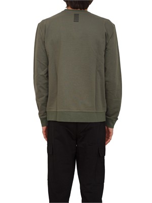 Felpa EA7 Emporio Armani in cotone verde in UOMO