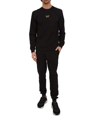 Felpa EA7 Emporio Armani in cotone nero in UOMO
