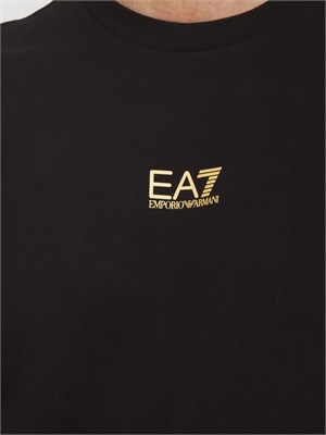 Felpa EA7 Emporio Armani in cotone nero in UOMO