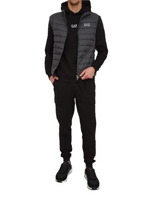 Felpa EA7 Emporio Armani in cotone nero in UOMO