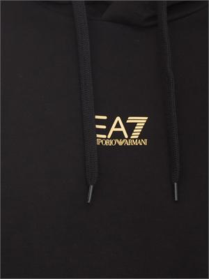 Felpa EA7 Emporio Armani in cotone nero in UOMO