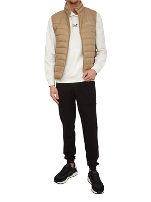 Pantaloni tuta cargo EA7 Emporio Armani in cotone nero in UOMO