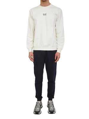 Pantaloni tuta cargo EA7 Emporio Armani in cotone blu in UOMO