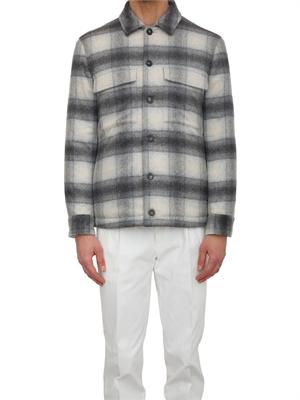 Giacca camicia Peserico uomo in misto lana grigia a quadri in UOMO