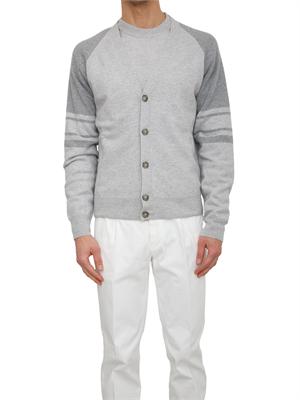 Cardigan Peserico uomo in lana merino e cashmere grigio in UOMO