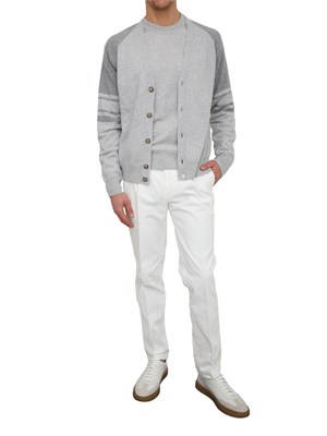 Cardigan Peserico uomo in lana merino e cashmere grigio in UOMO