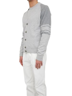 Cardigan Peserico uomo in lana merino e cashmere grigio in UOMO