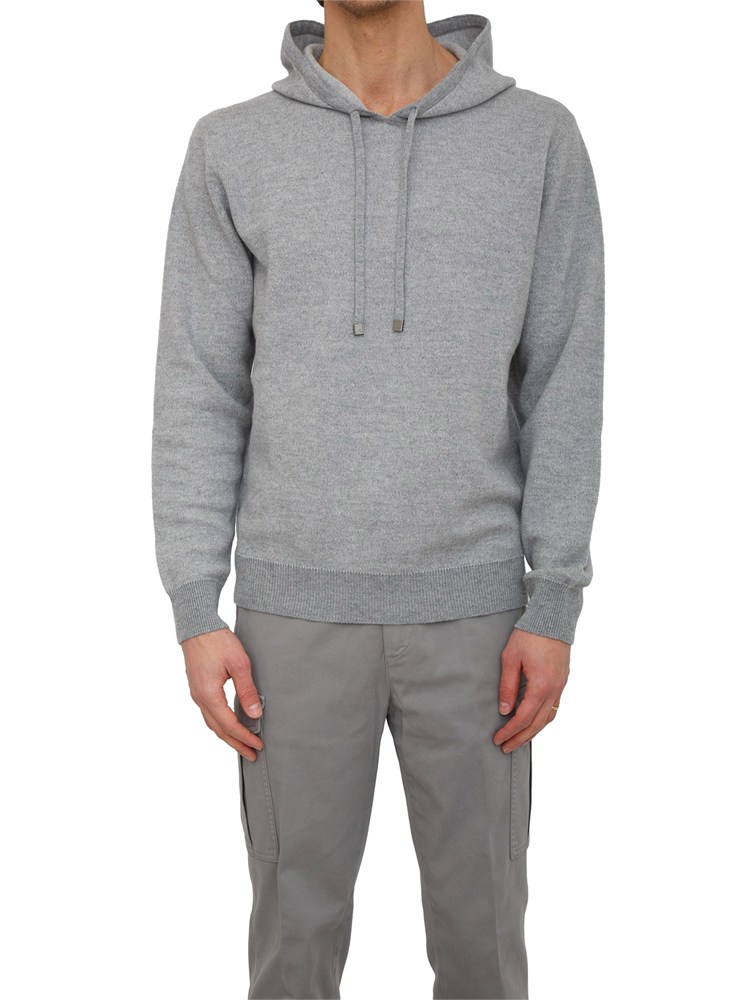 Felpa Peserico uomo in lana e cashmere grigio