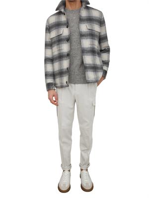 Maglia Peserico uomo in filato moulinÉ bottonato grigio in UOMO