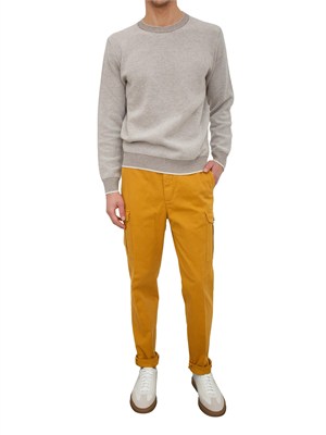 Maglia girocollo Peserico uomo in lana e cashmere beige in UOMO