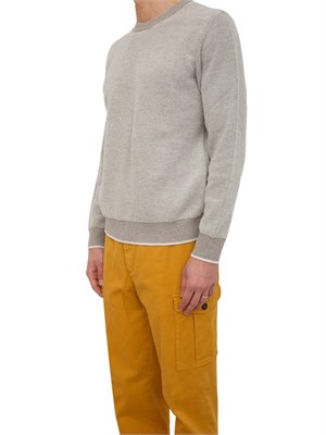 Maglia girocollo Peserico uomo in lana e cashmere beige in UOMO