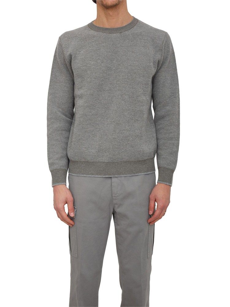 Maglia girocollo Peserico uomo in lana e cashmere grigia