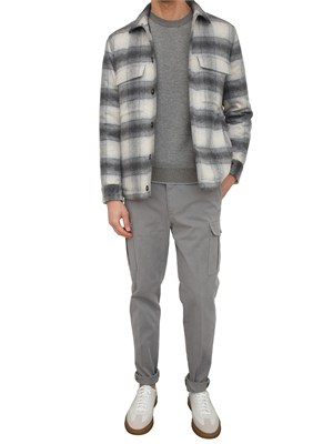 Maglia girocollo Peserico uomo in lana e cashmere grigia in UOMO