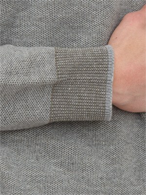 Maglia girocollo Peserico uomo in lana e cashmere grigia in UOMO