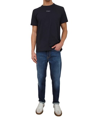 T-shirt Peserico uomo in jersey di cotone blu in UOMO