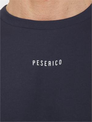 T-shirt Peserico uomo in jersey di cotone blu in UOMO