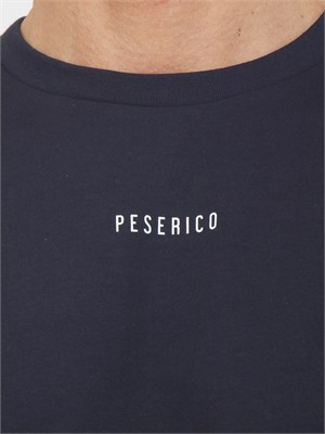 T-shirt Peserico uomo in jersey di cotone blu in UOMO