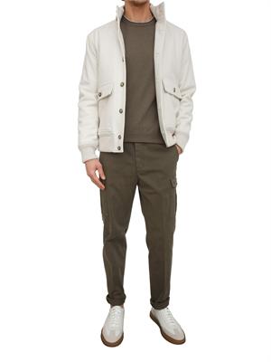Maglia girocollo Peserico uomo in lana e cashmere verde in UOMO