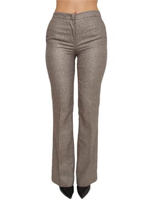 TWIN-SET Pantaloni Twinset in misto lana a fantasia chevron con lurex in DONNA