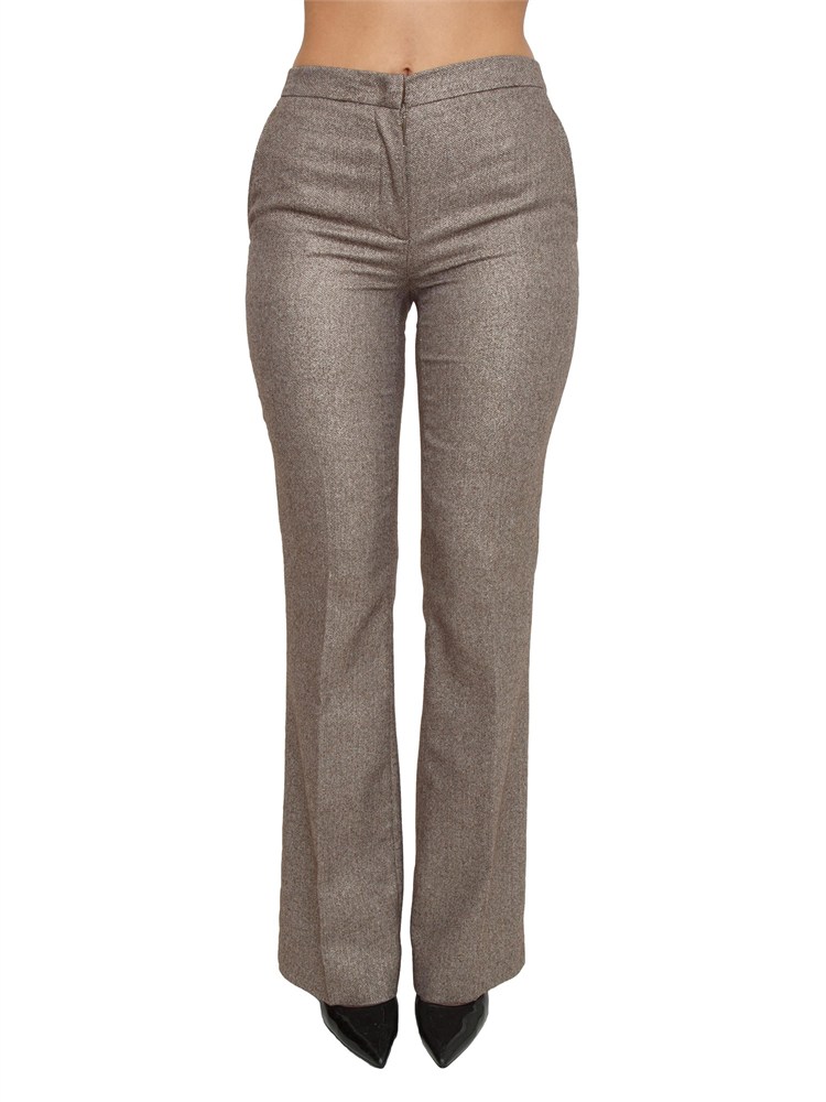 TWIN-SET Pantaloni Twinset in misto lana a fantasia chevron con lurex