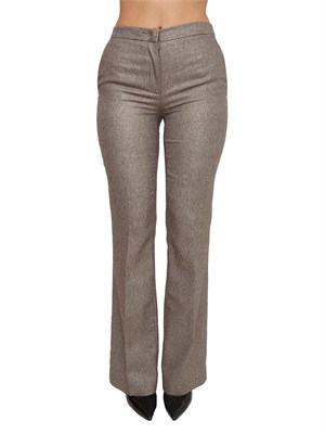 TWIN-SET Pantaloni Twinset in misto lana a fantasia chevron con lurex in DONNA