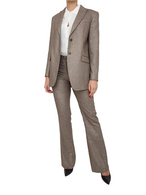 TWIN-SET Pantaloni Twinset in misto lana a fantasia chevron con lurex in DONNA